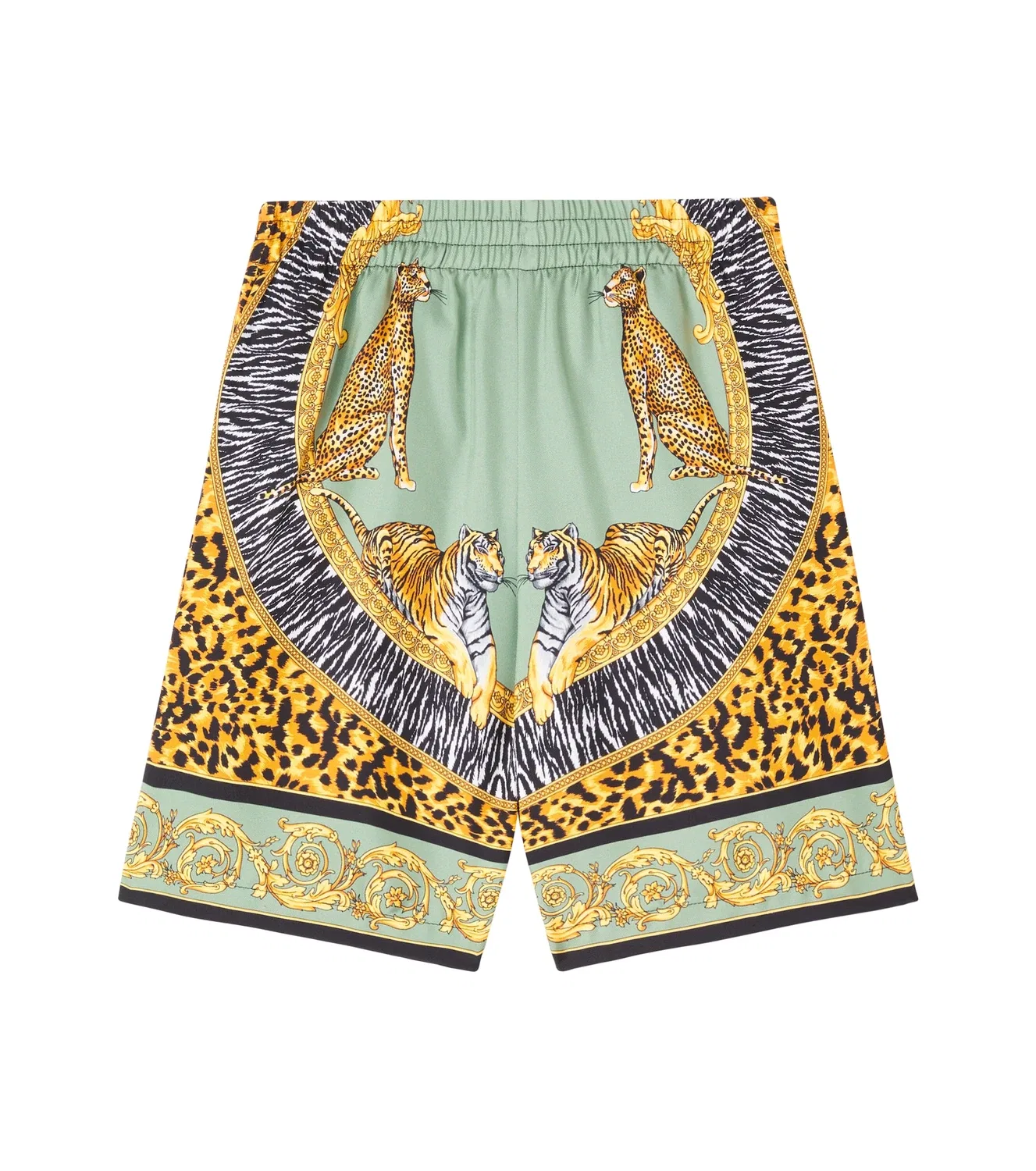 Шелковые шорты с принтом Versace Kids, мультиколор