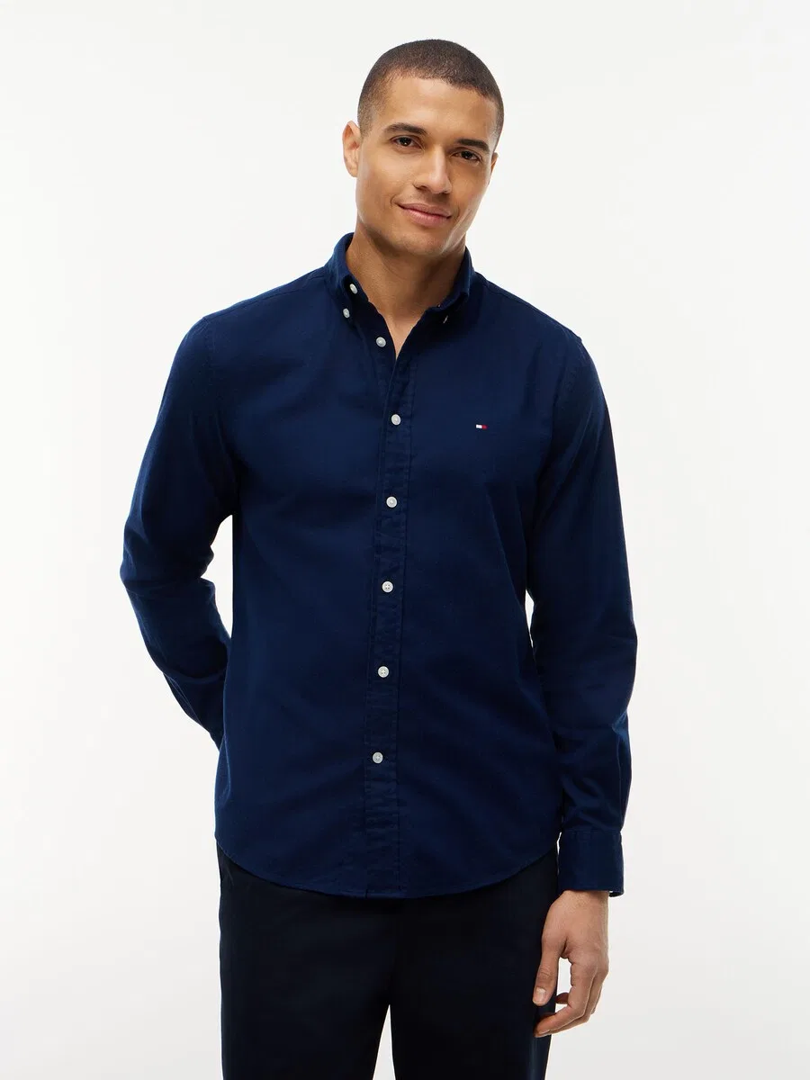 Рубашка на пуговицах TOMMY HILFIGER Comfort fit, темно-синяя — фото 2