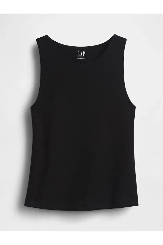 Женский топ на бретелях без рукавов Gap, Black-000 — фото 2