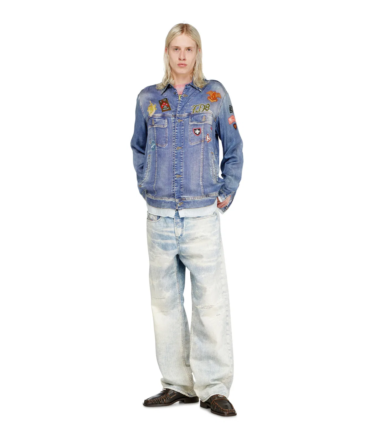 Мужская рубашка с длинным рукавомS-SIMPLY-PATCH DIESEL, Indigo Blue — фото 3