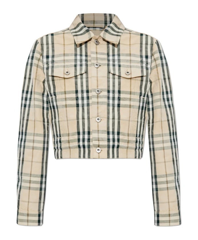 

Клетчатый пиджак Burberry, бежевый