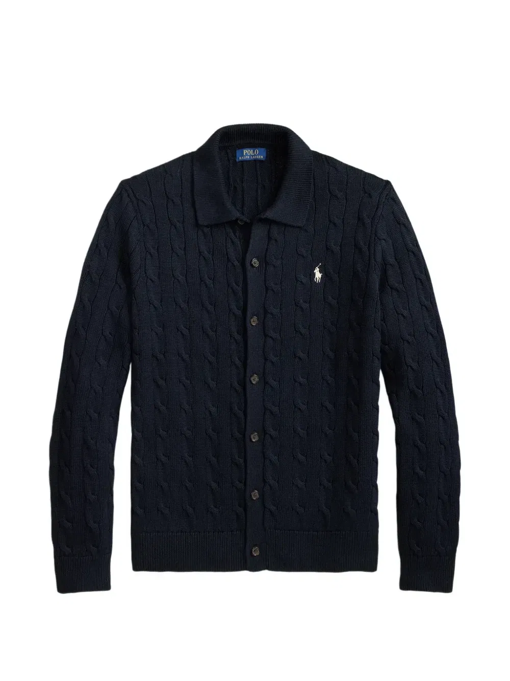 Кардиган фактурной вязки с логотипом Pony Polo Ralph Lauren, синий