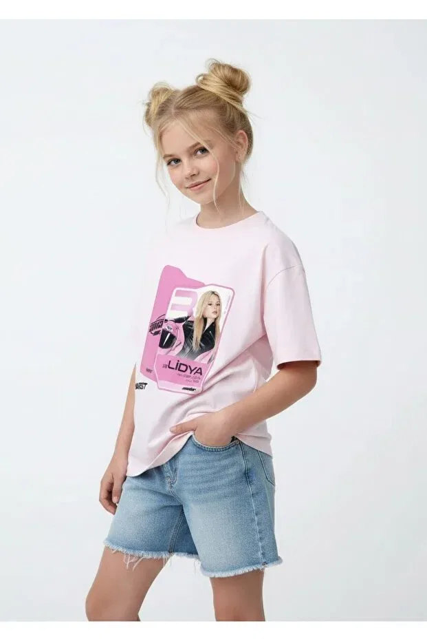 Детская футболка для девочек с принтом Manifest Lidya Girl's T-Shirt Seabubbles, Pink — фото 4