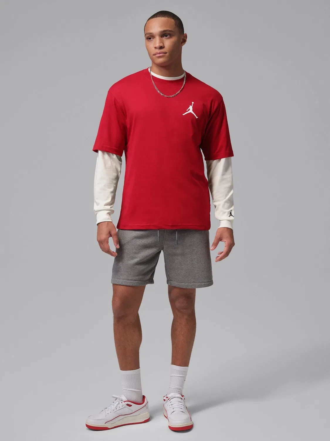 Футболка хлопковая Jumpman Small Logo Jordan, красный/белый — фото 3
