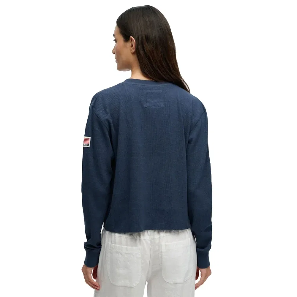 Футболка с длинным рукавом Ath Essential Graphic Superdry, синий — фото 2