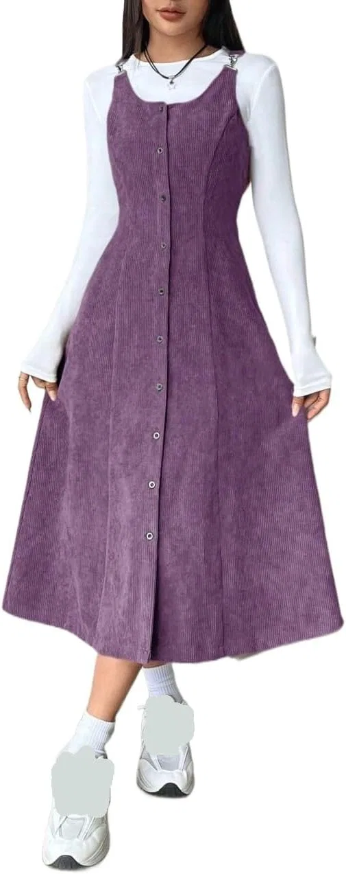 Женское платье A-силуэта миди sleeveless, Purple