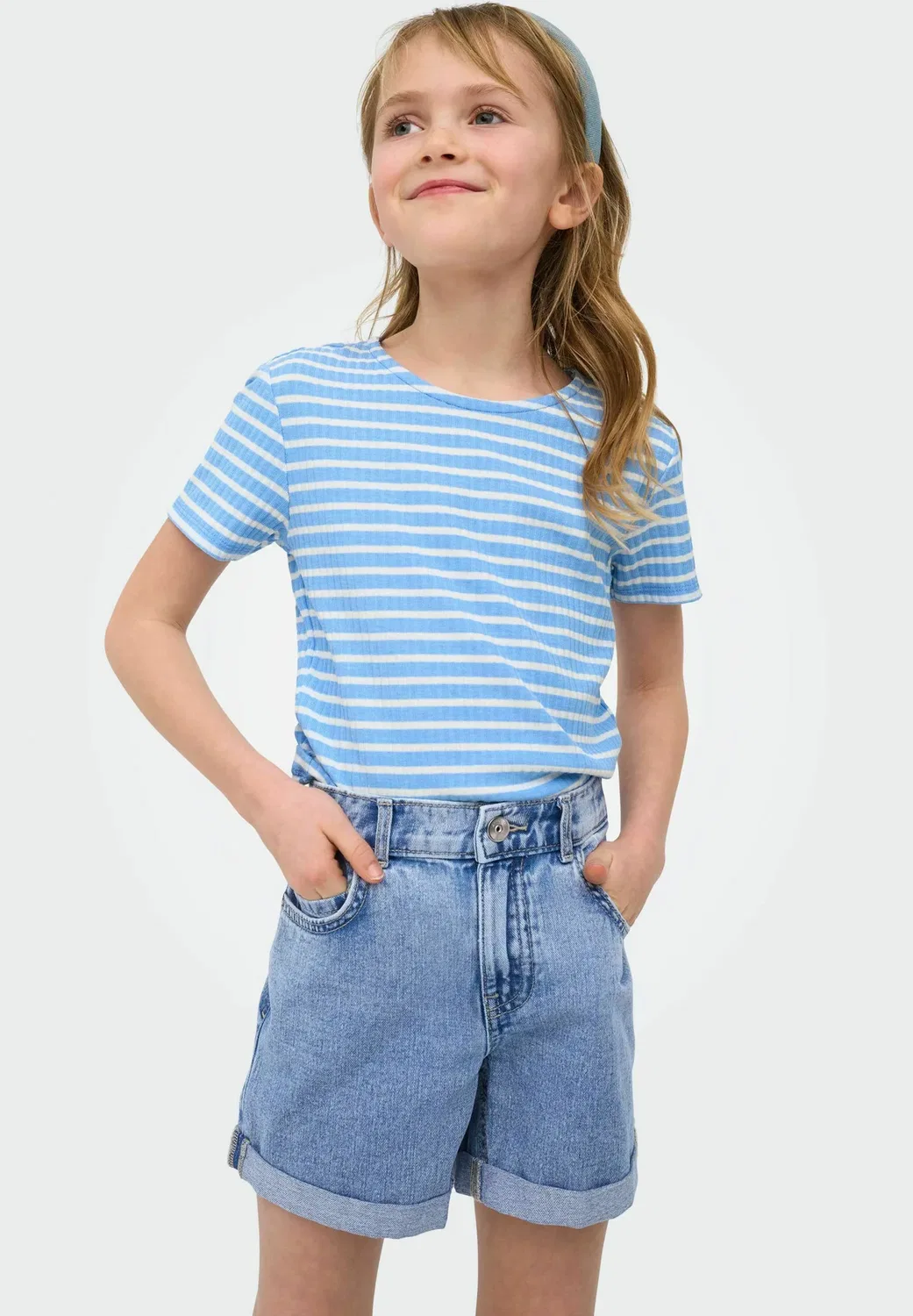 Джинсовые шорты Only Girls, Light Blue Denim — фото 4