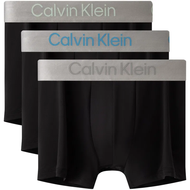 Мужские боксеры-брифы с принтом 3 шт Calvin Klein, Black with Green Print/Black Sole with Blue Print/Black with Gray Print