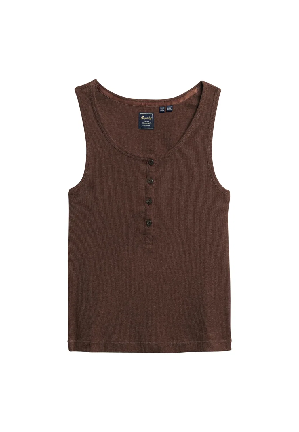 Женский топ без рукавов Athletic Essentials Superdry, Dark Chocolate Melange