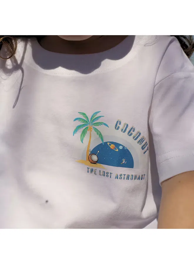 Футболка детская с принтом Coconut Gingi Store, белый — фото 4