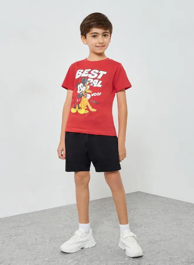 Styli Футболка с принтом Mickey Mouse, красная — фото 2