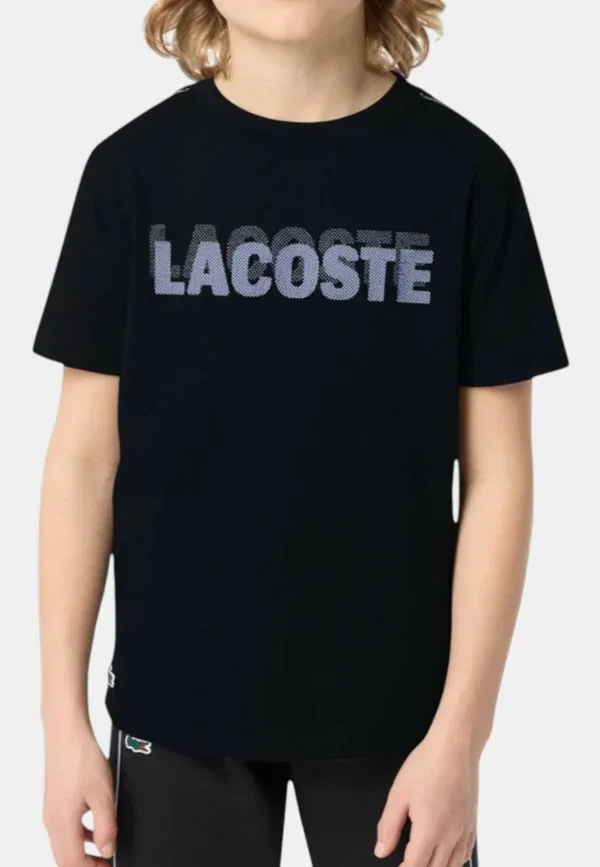 Детская футболка - футболка с принтом Lacoste, черный
