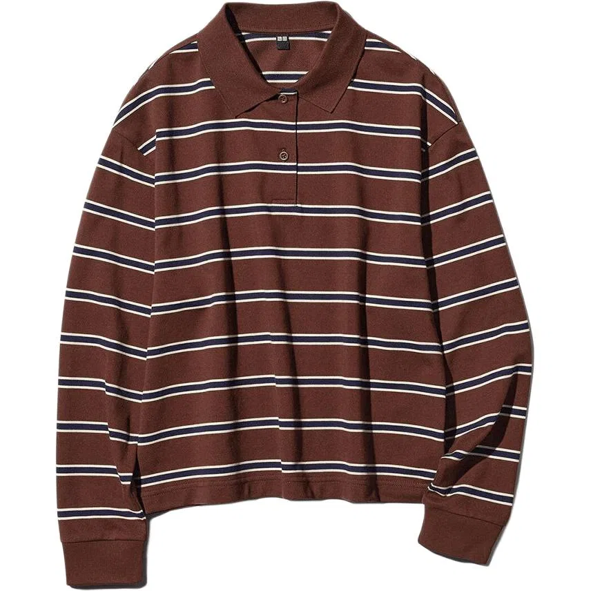 Женское поло с коротким рукавом UNIQLO, Dark Umber
