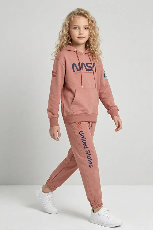 Детский спортивный костюм с принтом для девочек Black One, Rose Dry — фото 4