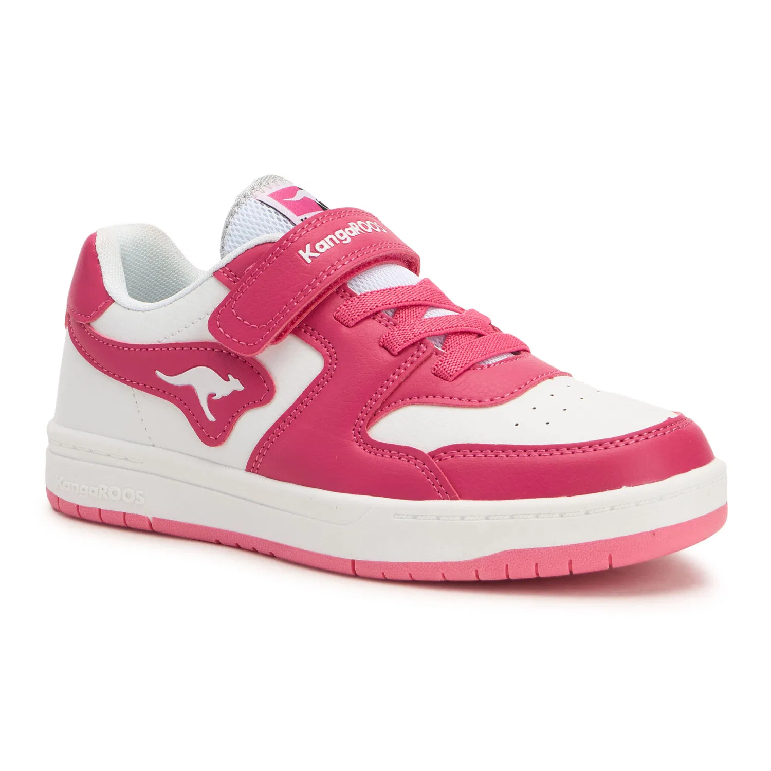 Детские кроссовки для девочек с липучкой и шнуровкой K-CP Fair EV KangaROOS, Rosa