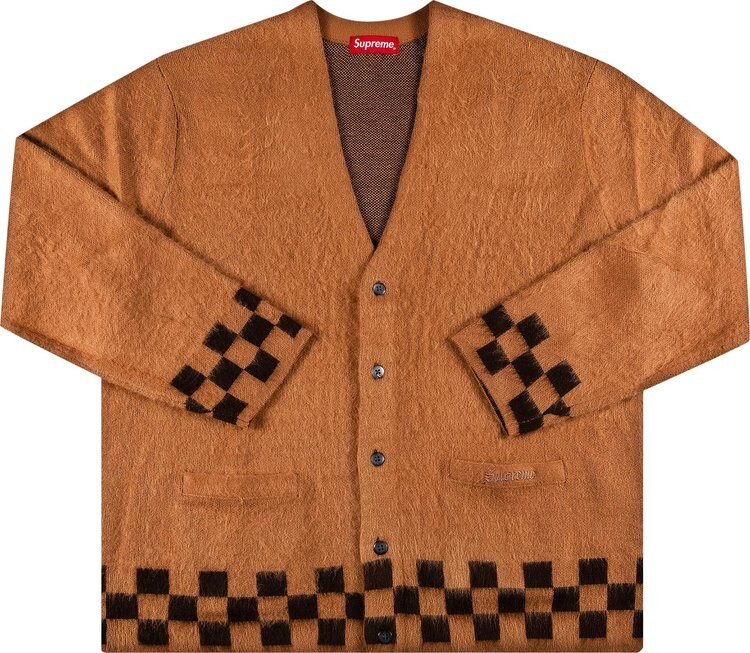 

Кардиган Supreme Brushed Checkerboard Cardigan 'Camel', загар, Коричневый, Кардиган Supreme Brushed Checkerboard Cardigan 'Camel', загар