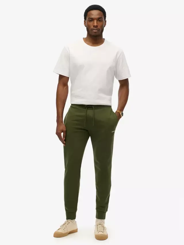 Однотонные спортивные брюки из смесовой хлопковой ткани, цвет хаки Superdry