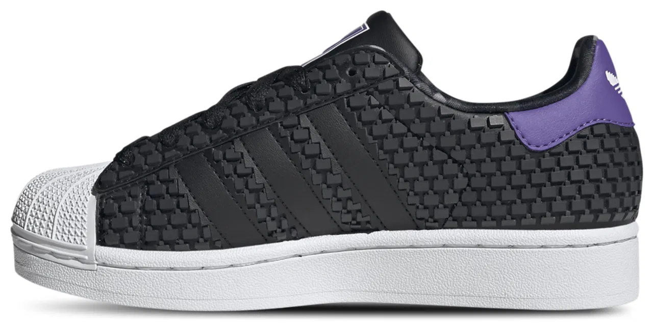 Кроссовки для мальчиков Superstar 2 Minecraft Adidas, черный/фиолетовый — фото 2