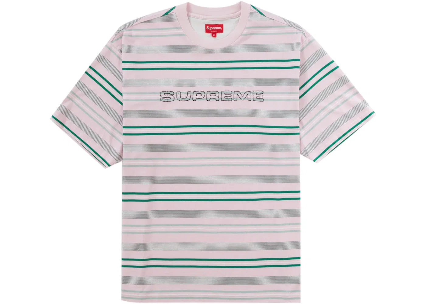 Мужская футболка с полосками Supreme, Pink