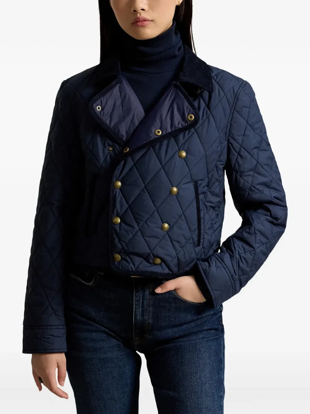 Двубортная стеганая куртка POLO RALPH LAUREN, синий — фото 3