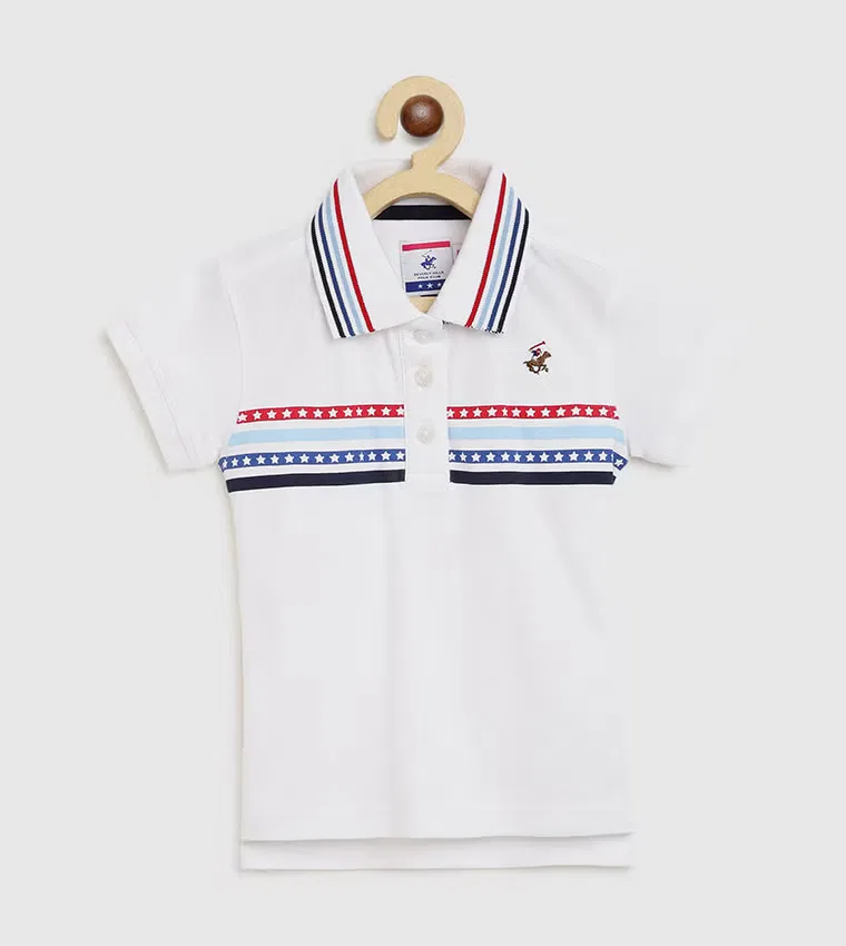 Топ трикотажный с принтом Beverly Hills Polo Club, белый