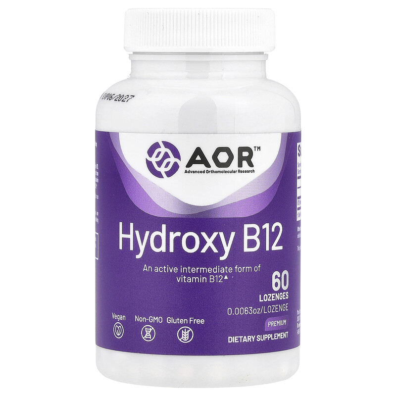 

Advanced Orthomolecular Research AOR, Гидроксины B12, 1 мг, 60 пастилок