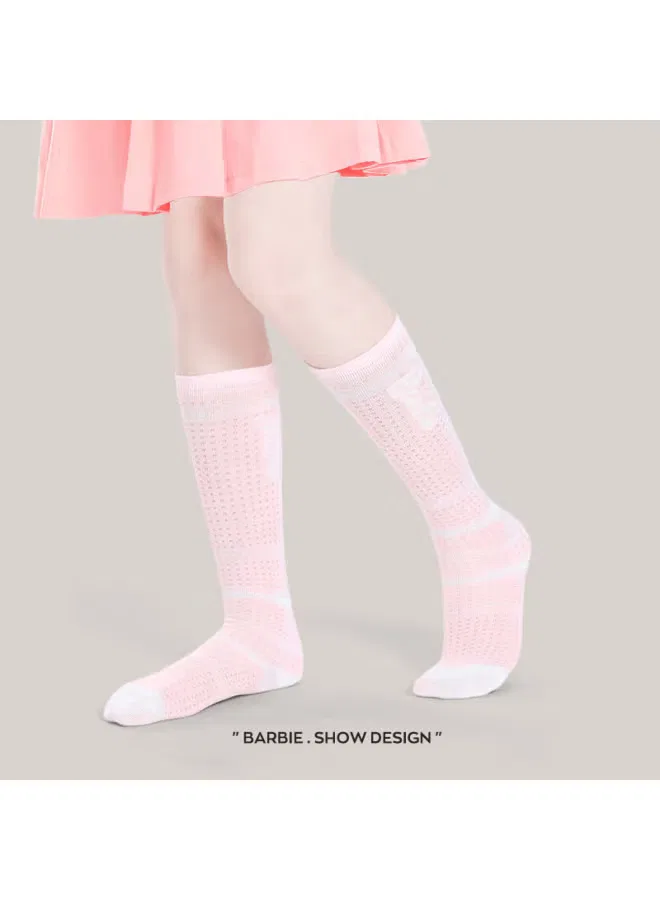 Носки детские с сетчатым узором высокие гольфы Barbie — фото 4