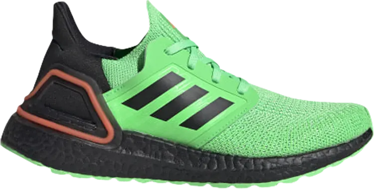Кроссовки Adidas UltraBoost 20 Big Kids 'Shock Lime', зеленый — фото 2