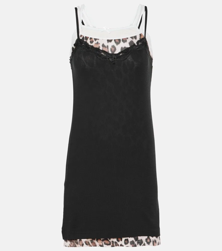 Многослойное мини-платье Balenciaga, черный