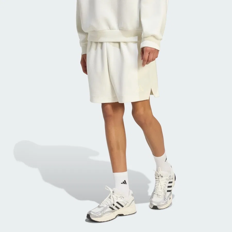 Шорты спортивные мягкие с брендом adidas, Белый