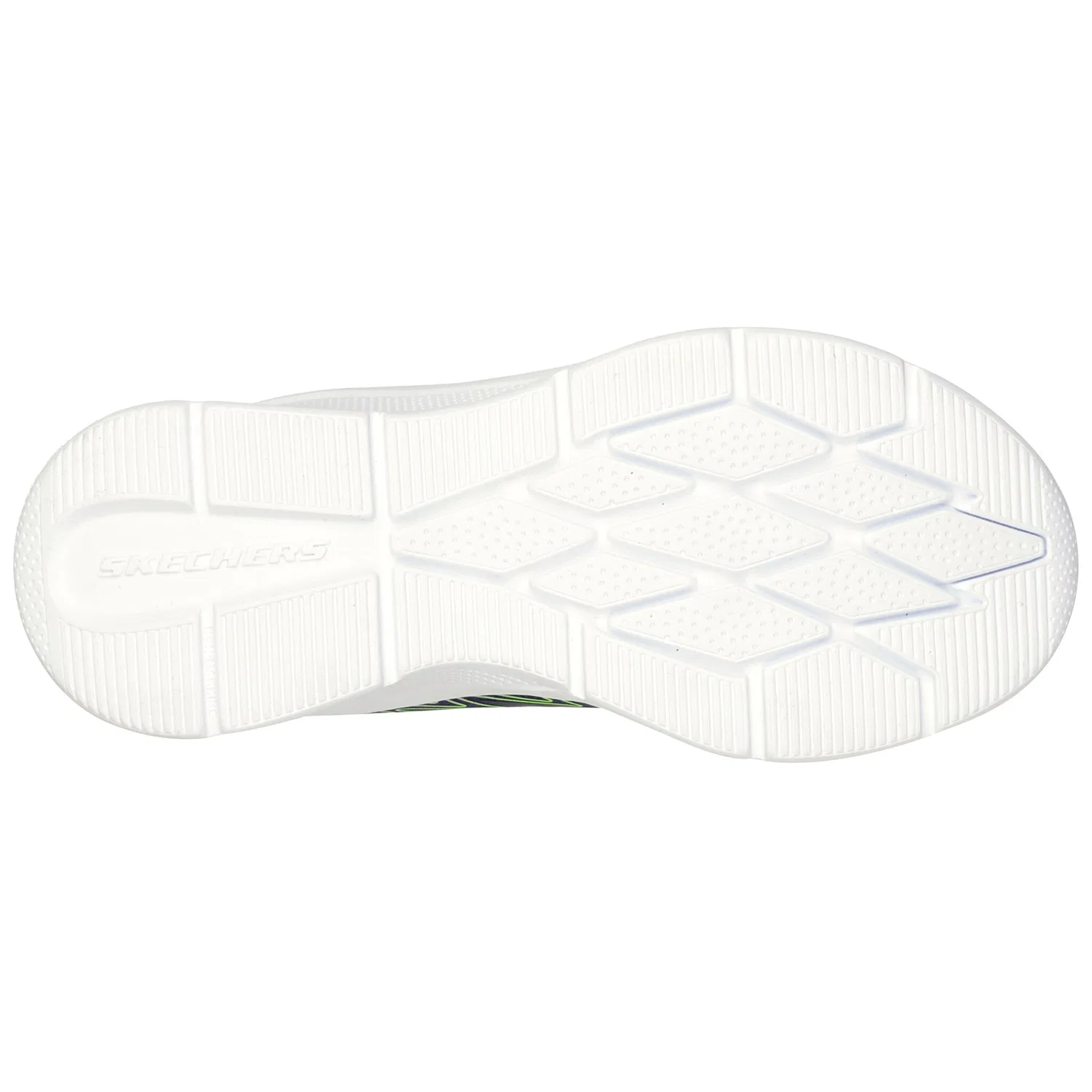 Детские кроссовки на липучке с контрастной отделкой Skechers, Navy/Lime — фото 3