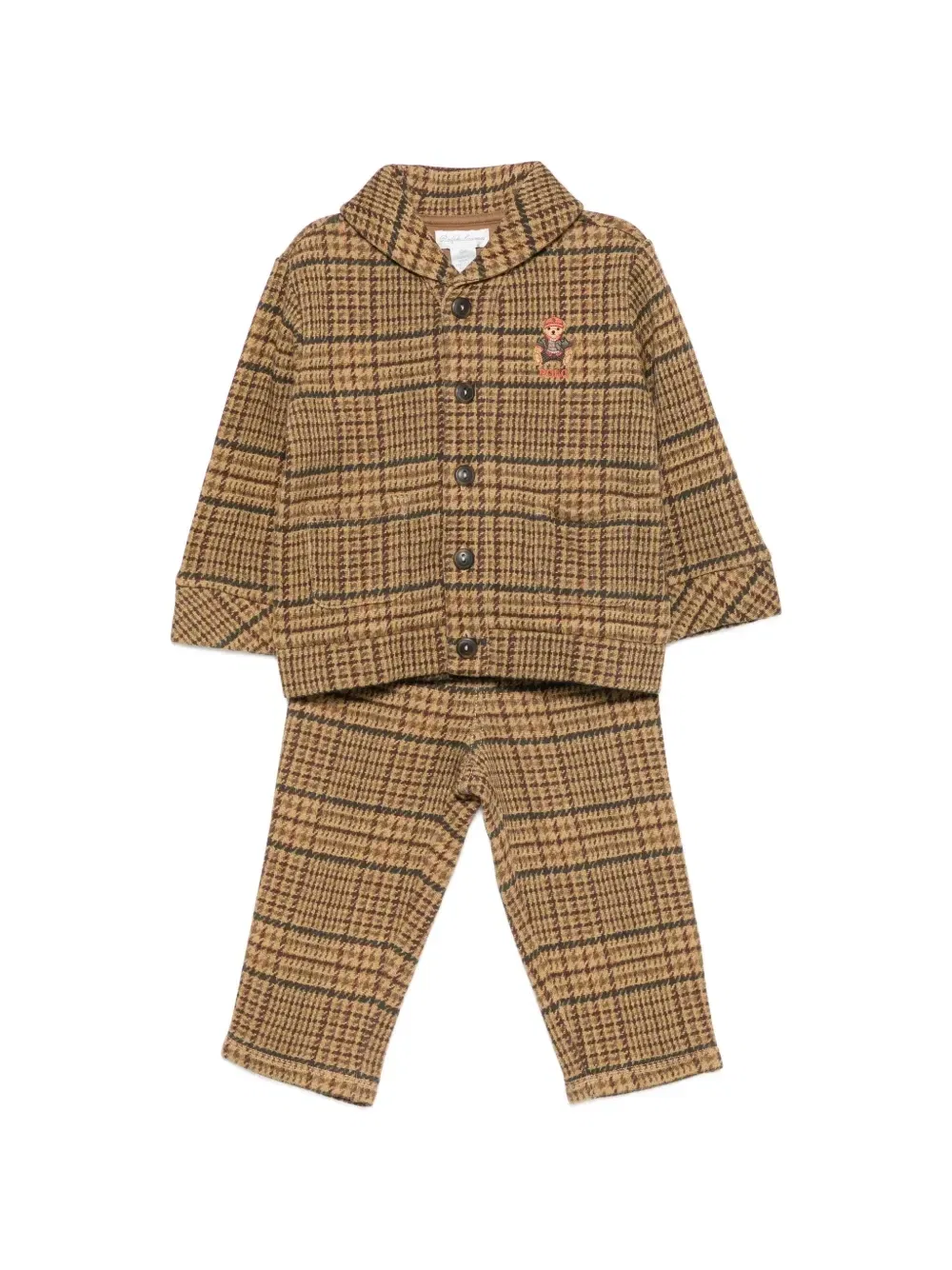 Спортивный костюм Polo Bear в клетку POLO RALPH LAUREN KIDS, оранжевый