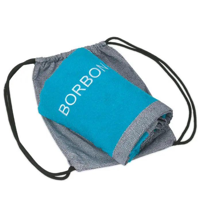 

Пляжное полотенце с сумкой Borbonese Mykonos In Sponge 100×180, бирюзовый