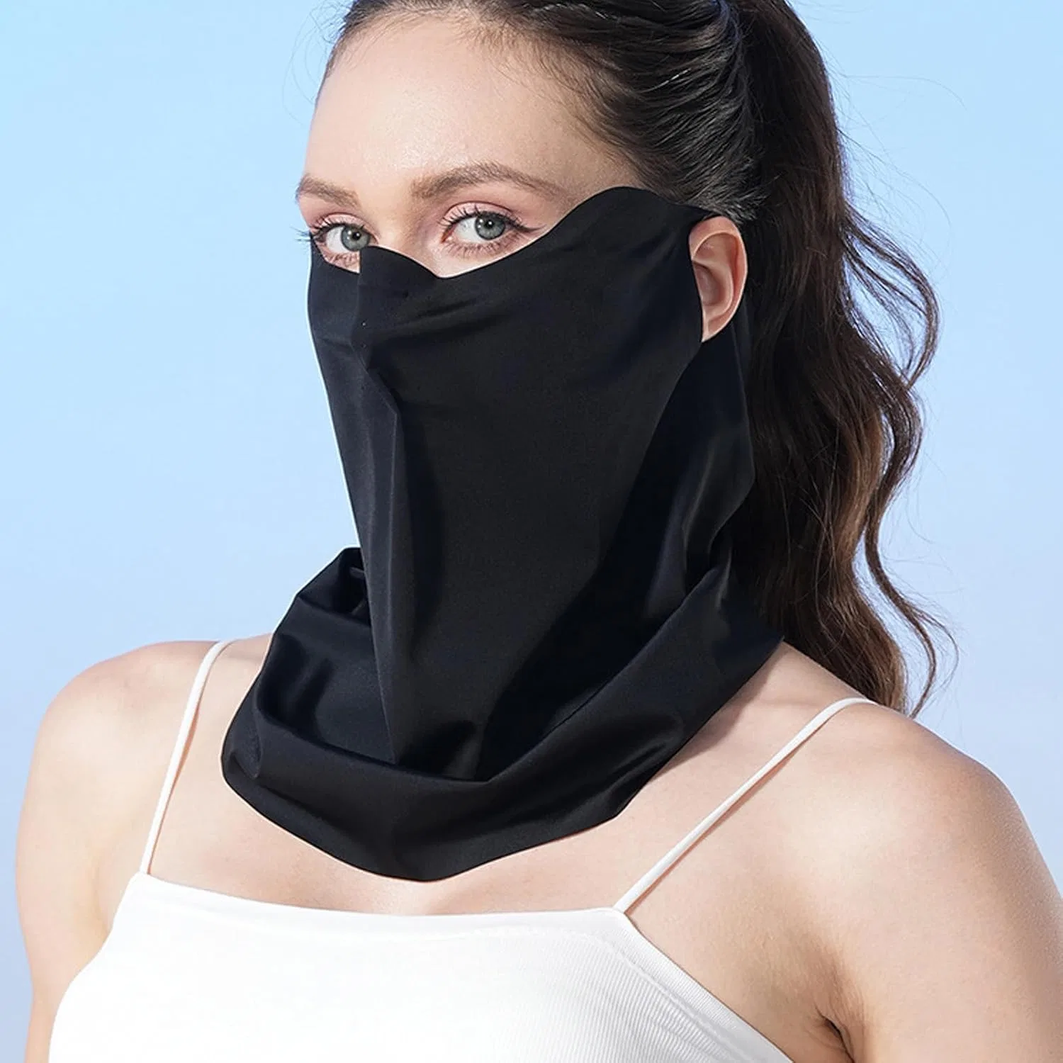 Солнцезащитная маска для лица UPF50+, Haofy, Nylon/Spandex, 35 г, Schwarz — фото 2