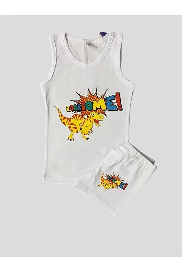 Детский комплект для мальчиков с принтом Boxer Shorts Elmas Kids, White — фото 3