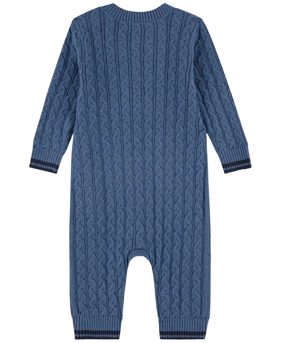 Комбинезон-слипер для малышей с длинным рукавом, модель Crewneck Sweater abercrombie kids, Moonlight Blue — фото 2