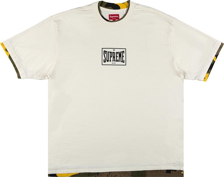 

Футболка Supreme Layered Short-Sleeve Top 'Natural', кремовый, Бежевый, Футболка Supreme Layered Short-Sleeve Top 'Natural', кремовый