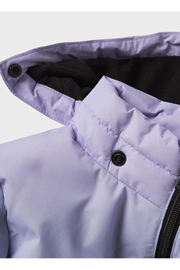 Детский пуховик для девочек с капюшоном Lilac girl's puffer jacket 13242541 Name It, Lilac — фото 2