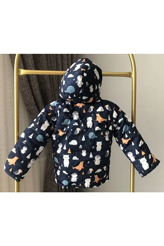 Детское пальто для девочек с принтом Pukka, Navy Blue — фото 4