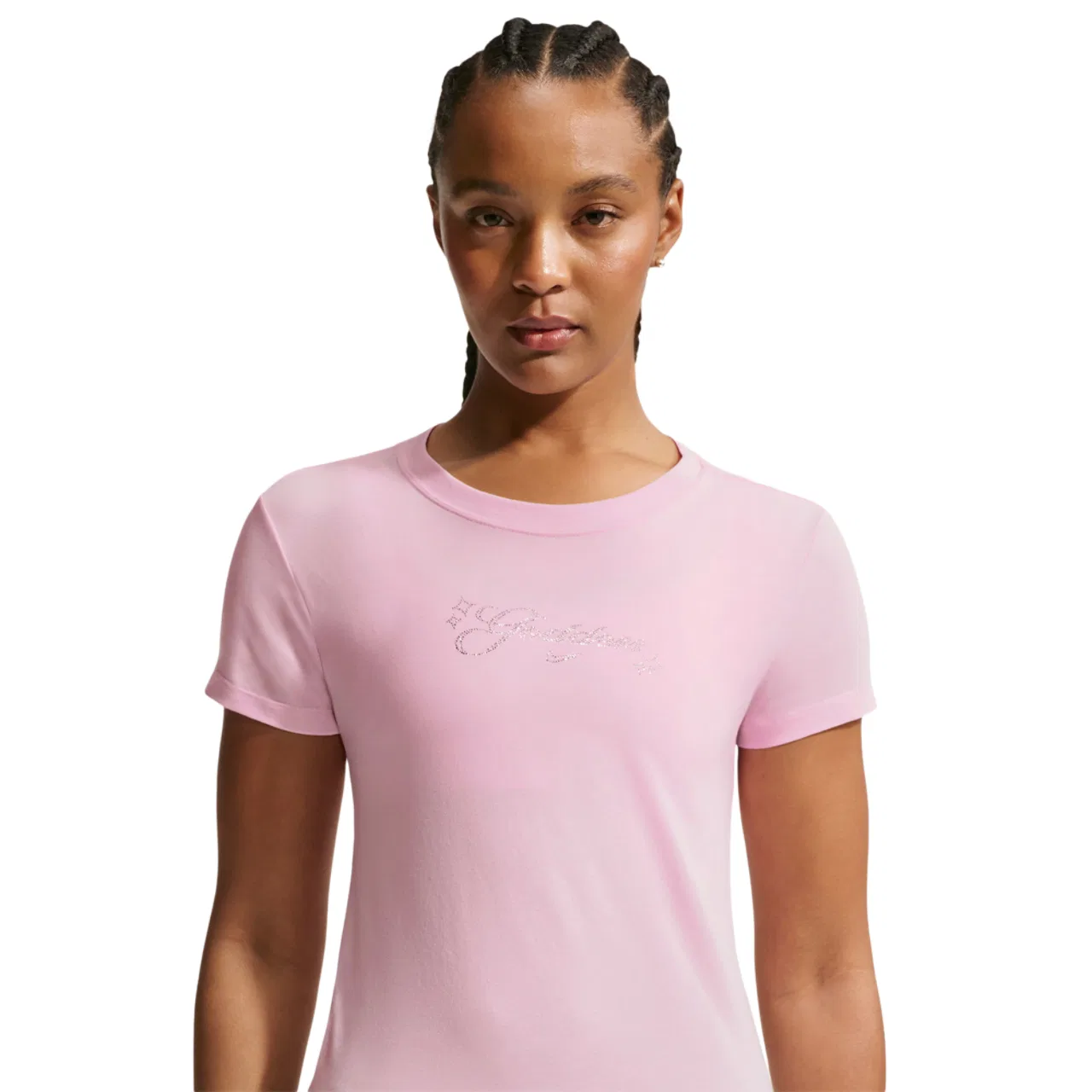 Женский лонгслив Chill Knit Mid Crop Bling Nike, цвет Pink Foam/Pink Foam