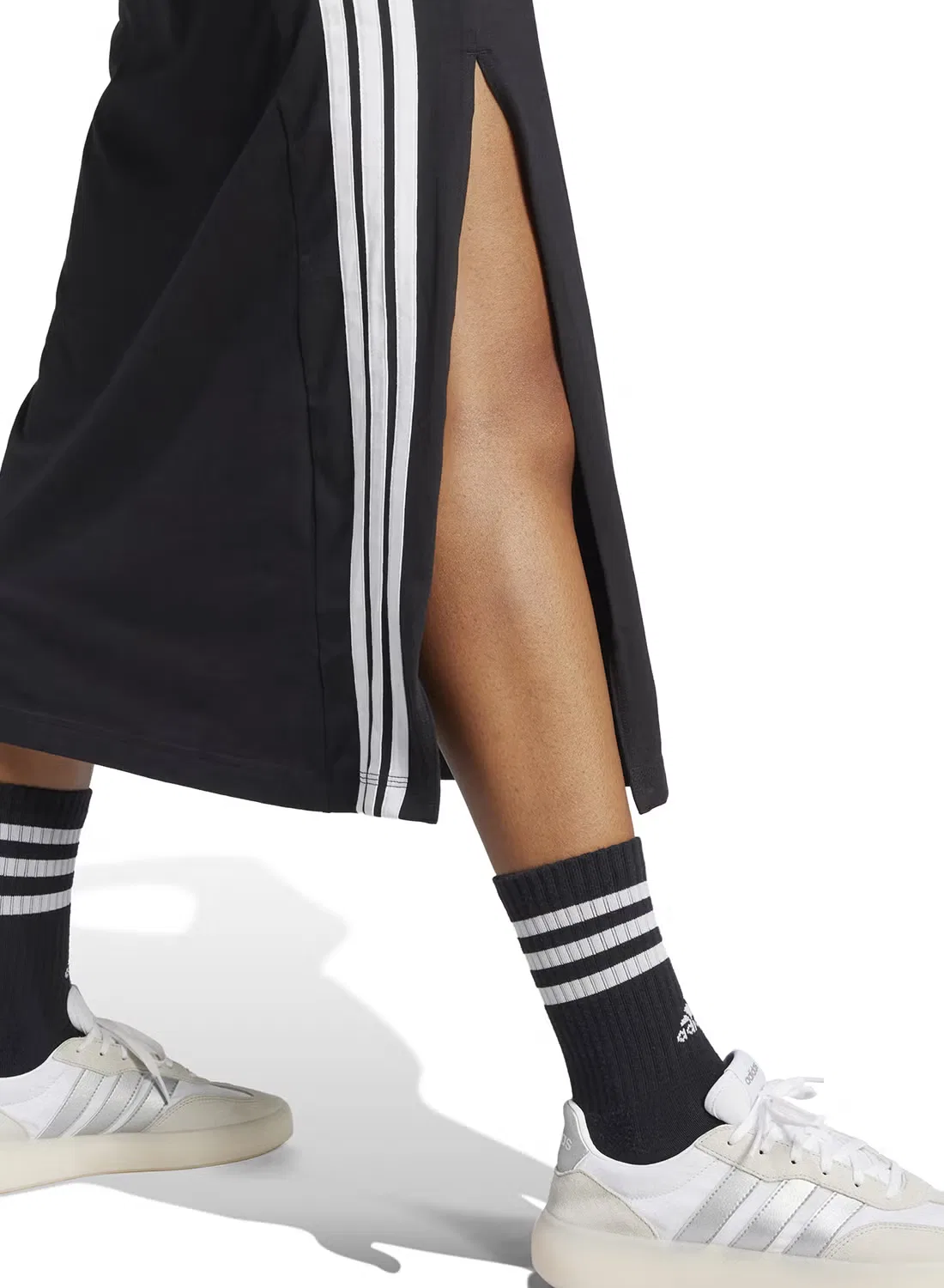 Платье макси без рукавов с 3 полосками Adidas, черный — фото 4
