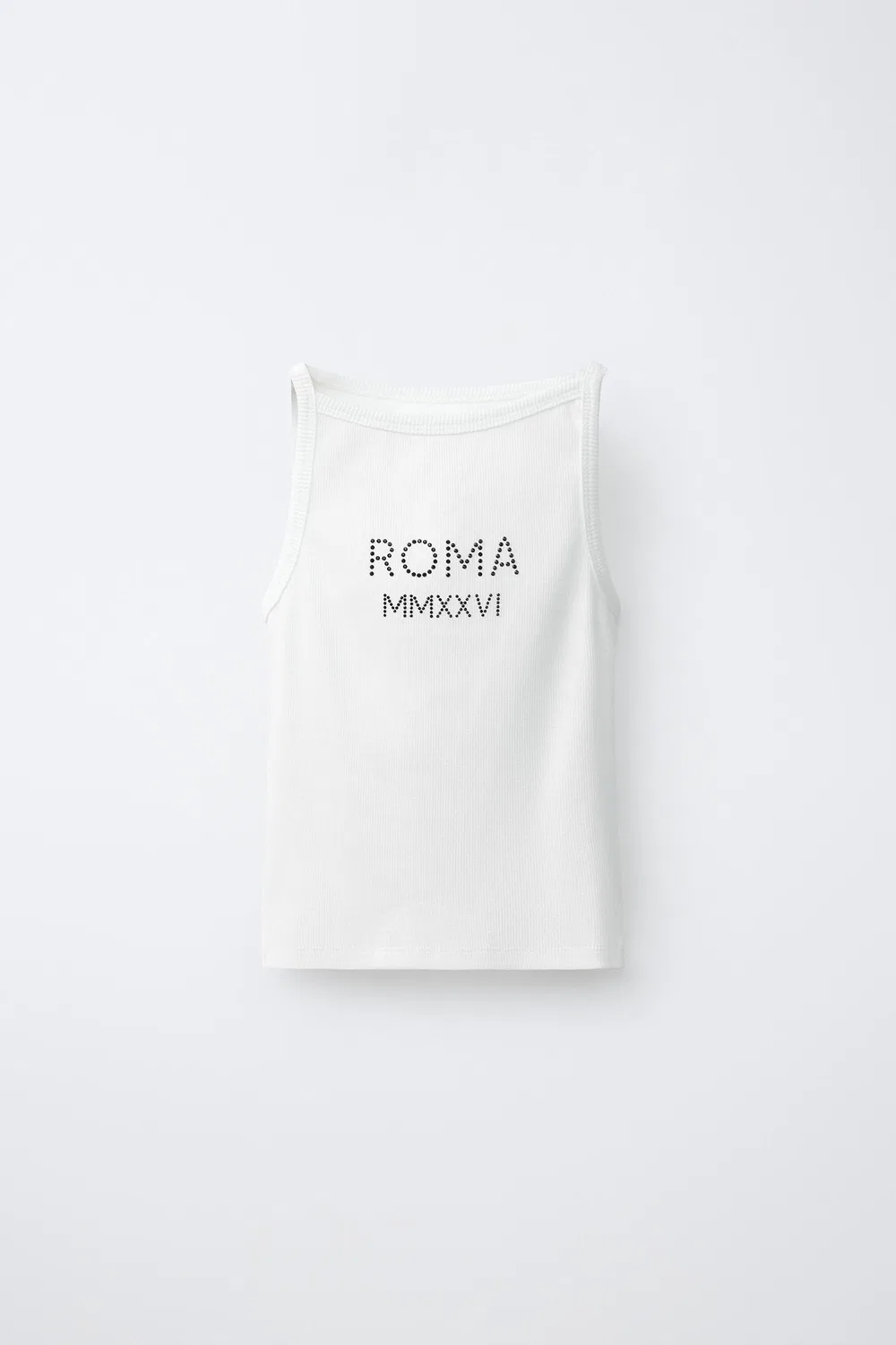 Жилет с надписью из страз ZARA, White