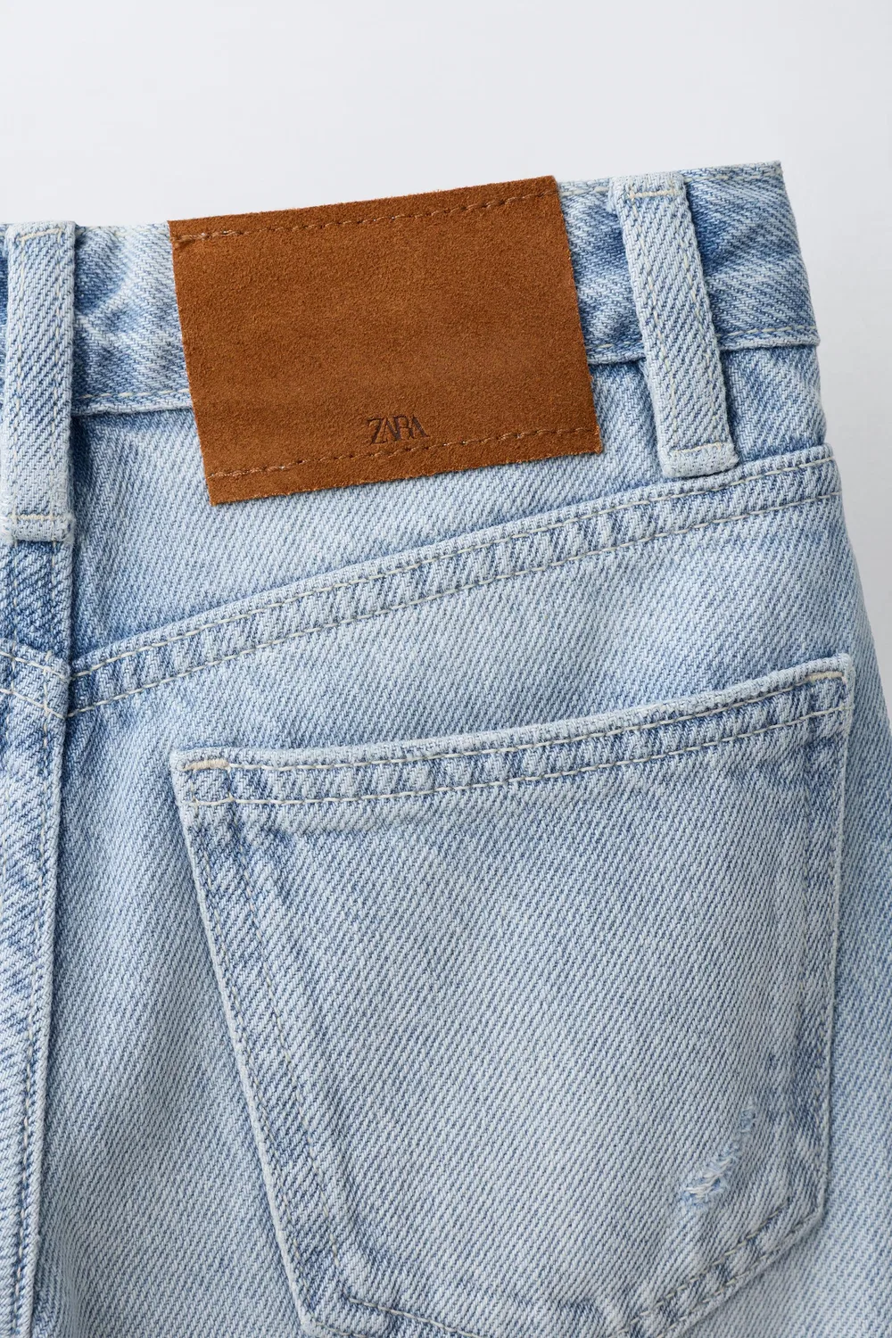 Джинсы с цилиндрическими штанинами ZARA, Light blue — фото 4