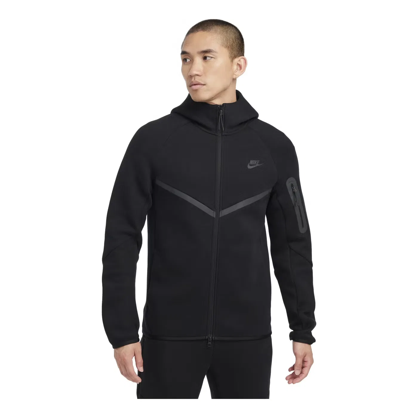 Куртка ветровка с капюшоном Tech Fleece Windrunner Nike, черный