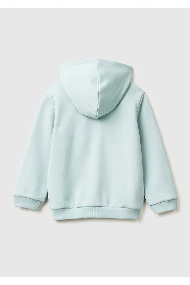 Детское худи для девочек с принтом United Colors Of Benetton, Water Green — фото 2