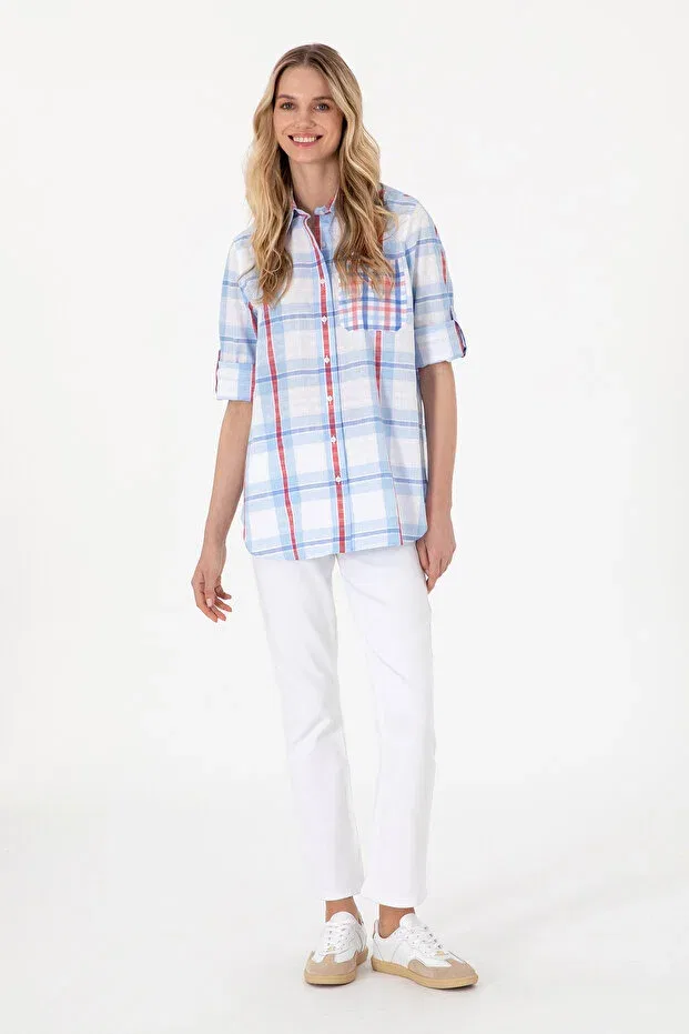 Женская туника с длинным рукавом U.S. Polo Assn., Light Blue — фото 4
