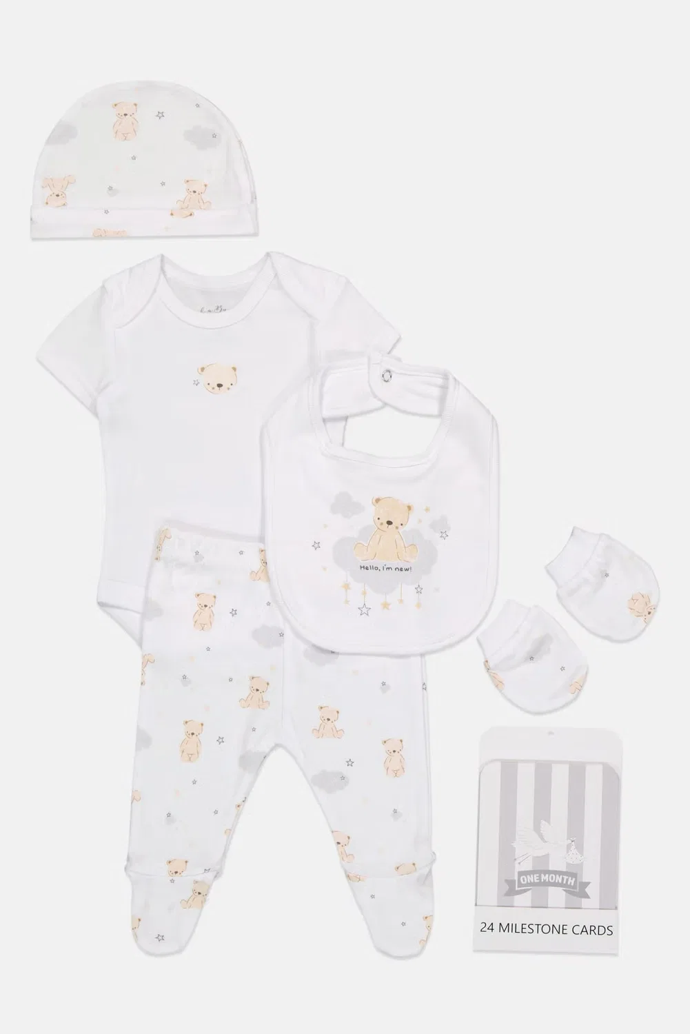 Rock-A-Bye Baby Boutique Комплект детской одежды с принтом из 6 предметов, белый — фото 4