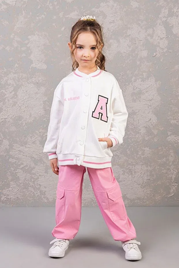 Детский кардиган для девочек с принтом College Cardigan Dmb Boys & Girls, Pink — фото 3