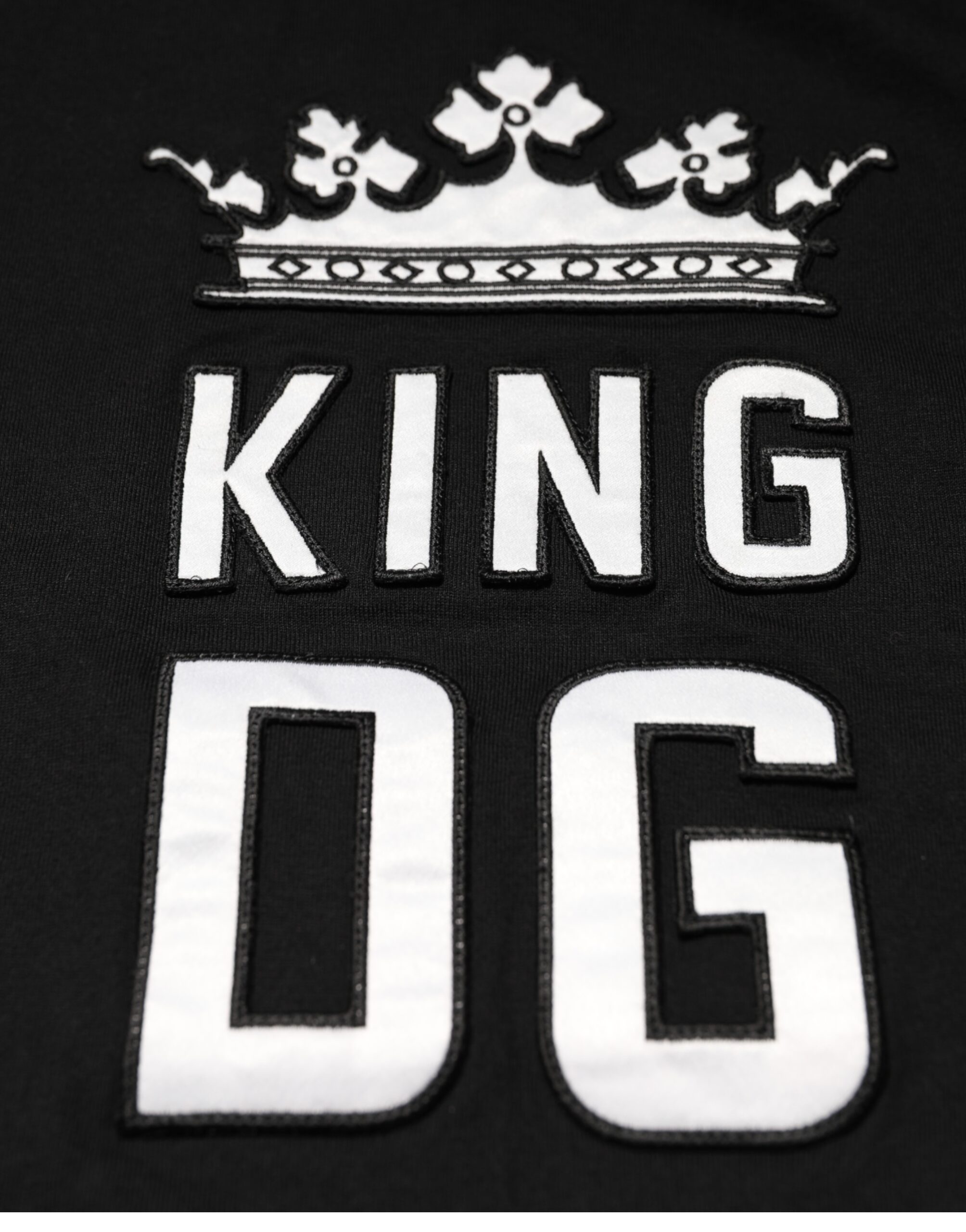 Черная хлопковая футболка с круглым вырезом DG King Crown Dolce & Gabbana, черный — фото 4