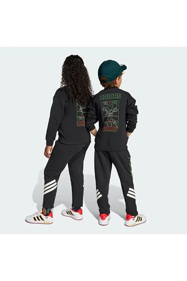 Детские спортивные штаны для девочек с принтом Mickey Mouse Adidas, Black — фото 2